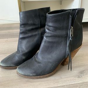All Saints black leather ankle boots